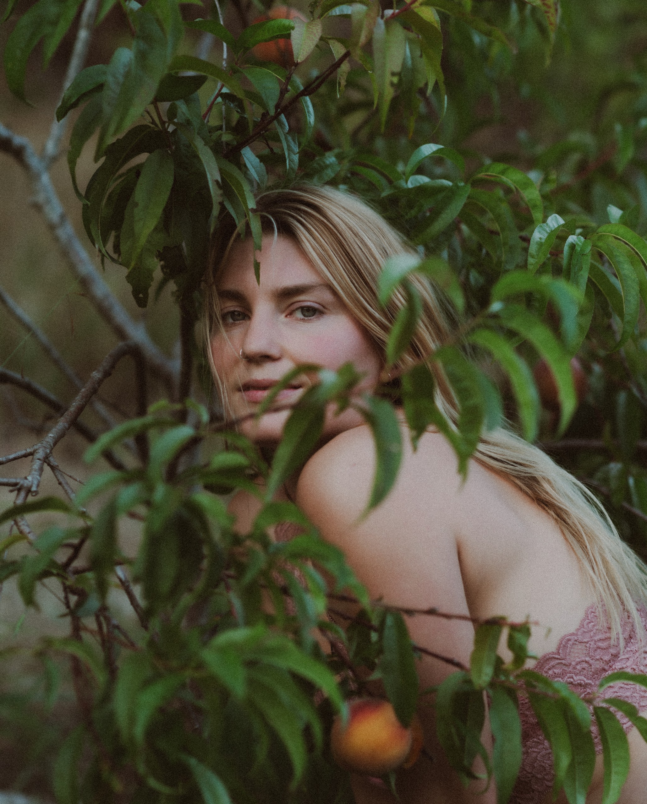 Portrait in peach tree