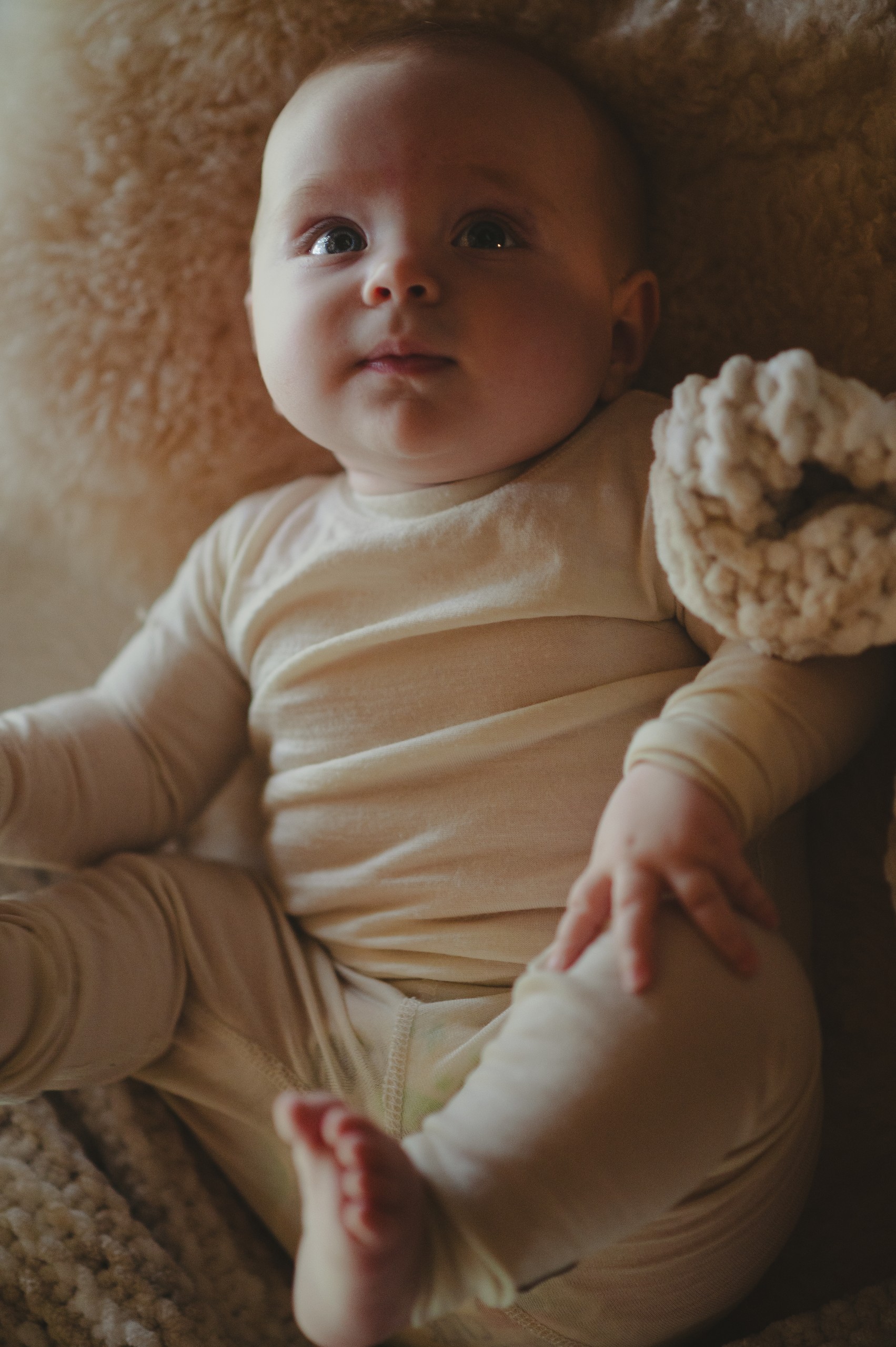Baby on sheepskin